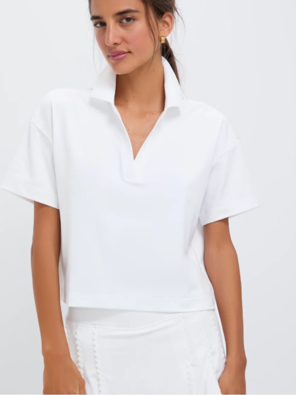 Z by Zella Classic White Polo Top
